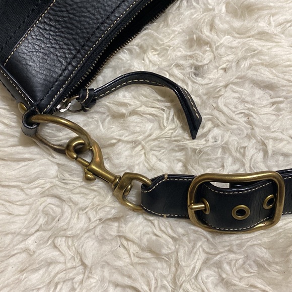 Vintage Coach‎ Black Fabric / Leather Crossbody Handbag H064910403 90’s - Picture 10 of 13